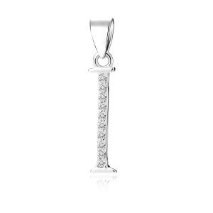 Pandantiv initiala litera I din argint cu pietre DiAmanti LZ0002_I-DIA (Argint 925‰ 0,6 g.)